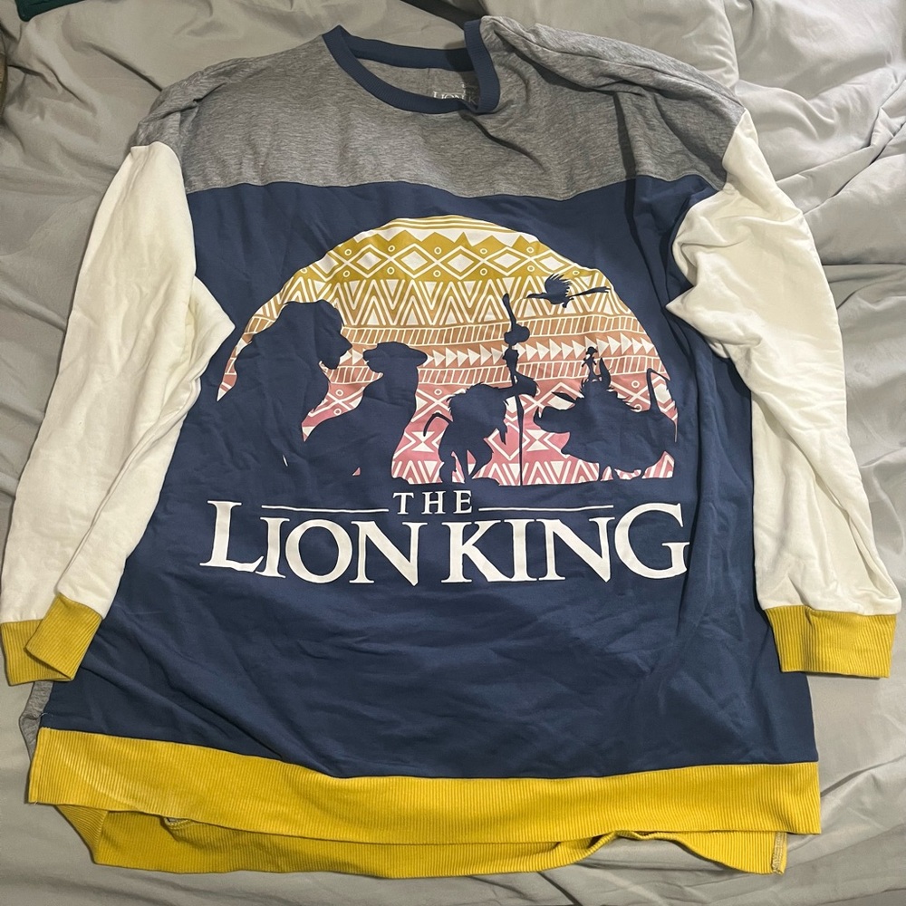 2X Disney The Lion King Long Sleeve Shirt - Navy, Gray, White, Yellow